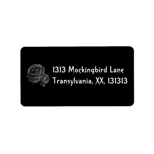 ゴシック様式の黒いバラ ラベル (正面)