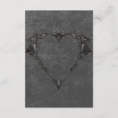ゴシック様式の黒いレイベン&ブラックバラ結婚披露宴 エンクロージャーカード (裏面)