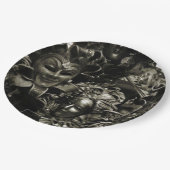 ゴシック様式の黒い仮装マスクと白黒 ペーパープレート (アングル)