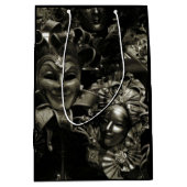 ゴシック様式の黒い仮装マスクと白黒 ミディアムペーパーバッグ (正面)