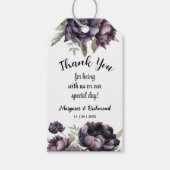 ゴシック様式の黒い牡丹ヴィンテージ結婚式の好意ギフト ギフトタグ (正面)