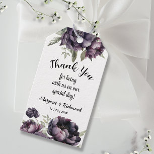 ゴシック様式の黒い牡丹ヴィンテージ結婚式の好意ギフト ギフトタグ