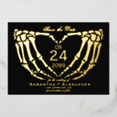 ゴシック様式の黒い結婚式が命日を救う 箔招待状 (正面)