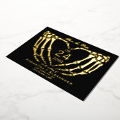 ゴシック様式の黒い結婚式が命日を救う 箔招待状 (回転した状態)