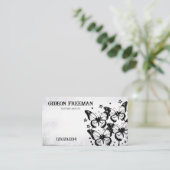 ゴシック様式の黒と白きらめくの蝶タトゥー 名刺 (スタンド正面)