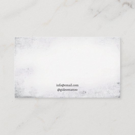 ゴシック様式の黒と白きらめくの蝶タトゥー 名刺 (裏面)