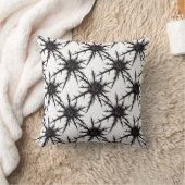 ゴシック様式の黒と白のアザミ模様ハロウィン クッション (ブランケット)
