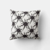 ゴシック様式の黒と白のアザミ模様ハロウィン クッション (裏面)