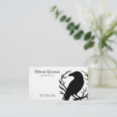 ゴシック様式の黒と白のクロウシルエットタトゥー 名刺 (スタンド正面)