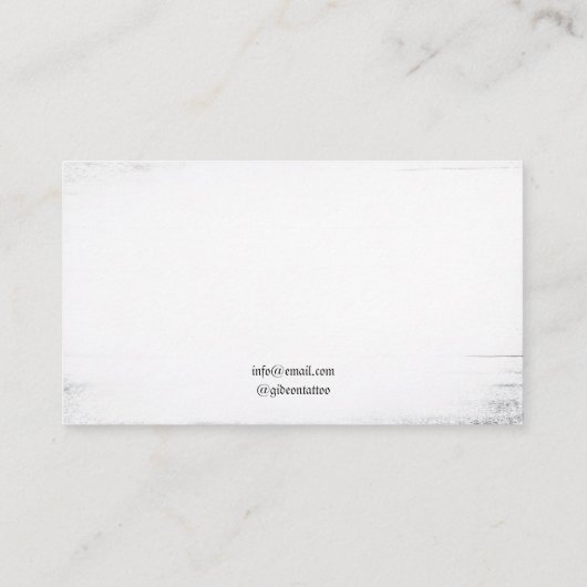 ゴシック様式の黒と白のクロウシルエットタトゥー 名刺 (裏面)