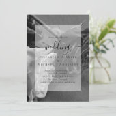 ゴシック様式の黒と白のバラのゴシック結婚式の招待 (スタンド正面)