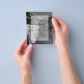 ゴシック様式の黒と白のバラのゴシック結婚式の招待 チラシ (手)