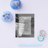 ゴシック様式の黒と白のバラのゴシック結婚式の招待 チラシ (シングル)