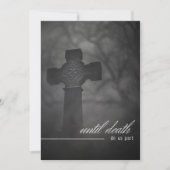 ゴシック様式の黒と白の墓地まで結婚死 招待状 (正面)