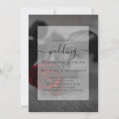 ゴシック様式の黒と赤のバラのゴシック結婚式の招待 (正面)