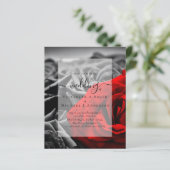 ゴシック様式の黒と赤のバラのゴシック結婚式の招待 (スタンド正面)