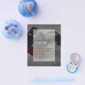 ゴシック様式の黒と赤のバラのゴシック結婚式の招待 チラシ (シングル)