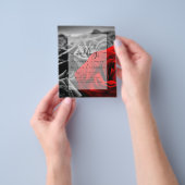 ゴシック様式の黒と赤のバラのゴシック結婚式の招待 チラシ (手)