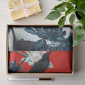 ゴシック様式の黒と赤のフローラの鳥小屋 薄葉紙 (ギフト)