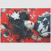 ゴシック様式の黒と赤のフローラの鳥小屋 薄葉紙 (正面)