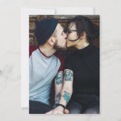 ゴシック様式の黒と金ゴールドフォト婚約パーティ 招待状 (裏面)