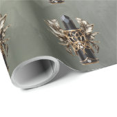 ゴシック様式の黒と金ゴールド口紅 ラッピングペーパー (ロールコーナー)