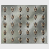 ゴシック様式の黒と金ゴールド口紅 ラッピングペーパー (フラット)