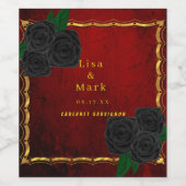 ゴシック様式の黒バラ血結婚赤のワインラベル ワインラベル (シングルラベル)