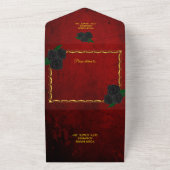 ゴシック様式の黒バラ血結婚赤 オールインワン招待状 (外側)