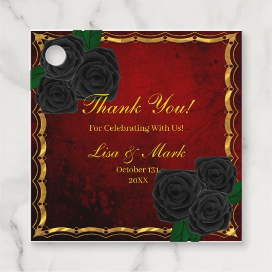 ゴシック様式の黒バラ血結婚赤 フェイバータグ (正面)