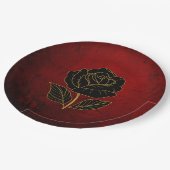 ゴシック様式の黒バラ血結婚赤 ペーパープレート (アングル)
