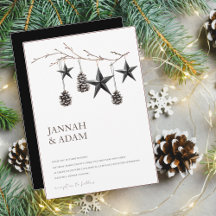 ゴシック様式の黒ピネコンがクリスマス結婚を飾る