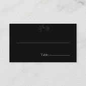 ゴシック様式の黒フローラバチェロレッテ プレイスカード (裏面)