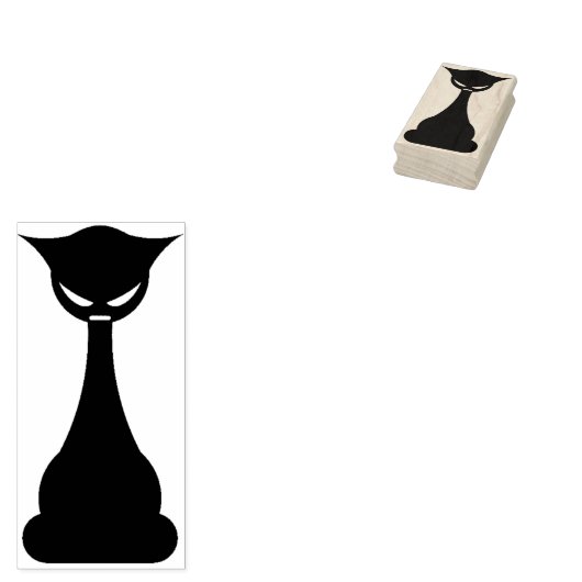 ゴシック様式の黒猫シルエットアートスタンプ ラバースタンプ (押印)