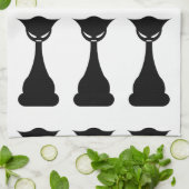 ゴシック様式の黒猫シルエットキッチンタオル キッチンタオル (折り畳み)