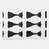 ゴシック様式の黒猫シルエットキッチンタオル キッチンタオル (横)