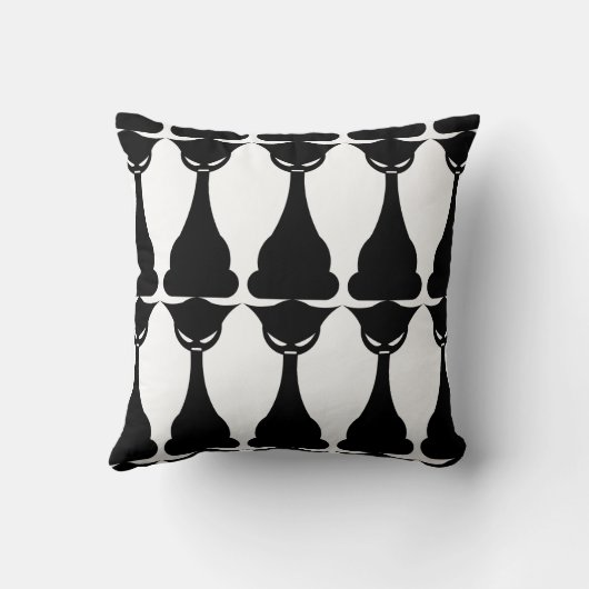 ゴシック様式の黒猫シルエット枕 クッション (裏面)