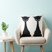 ゴシック様式の黒猫シルエット枕 クッション (椅子)