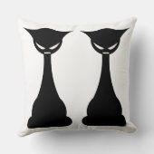 ゴシック様式の黒猫シルエット枕 クッション (裏面)