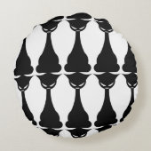 ゴシック様式の黒猫シルエット枕 ラウンドクッション (裏面)