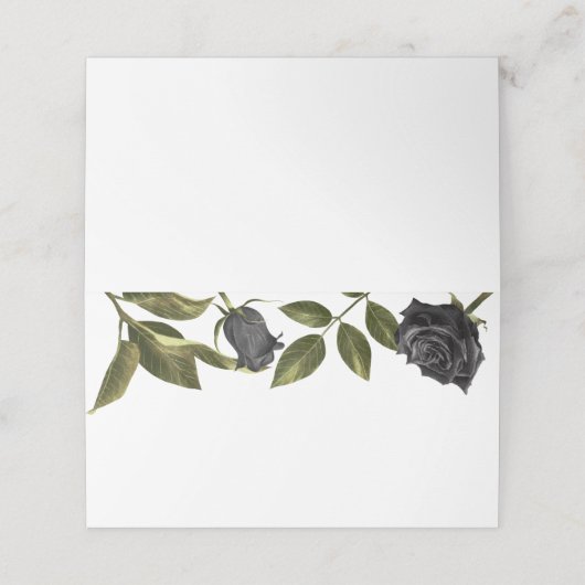 ゴシック様式の黒結婚花のフードテント プレイスカード (外部開封)