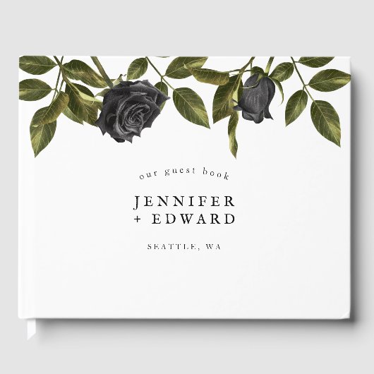 ゴシック様式の黒結婚花の白 ゲストブック (正面)