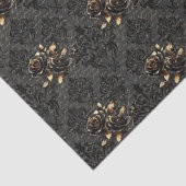 ゴシック様式の黒金ゴールドバラエレガントダマスク 薄葉紙 (詳細)