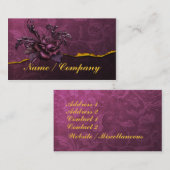 ゴシック様式ばら色およびダマスク織 名刺 (正面/裏面)