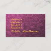 ゴシック様式ばら色およびダマスク織 名刺 (裏面)