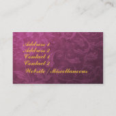 ゴシック様式ばら色およびダマスク織 名刺 (裏面)