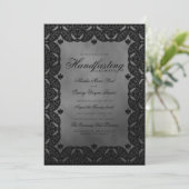 ゴシック様式エレガンス中世ブラックレースの手打ち 招待状 (スタンド正面)