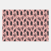 ゴシック様式オカルトピンク墓地バラ ラッピングペーパーシート (正面2)