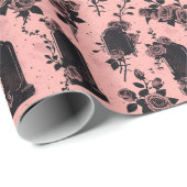ゴシック様式オカルトピンク墓地バラ ラッピングペーパー (ロールコーナー)