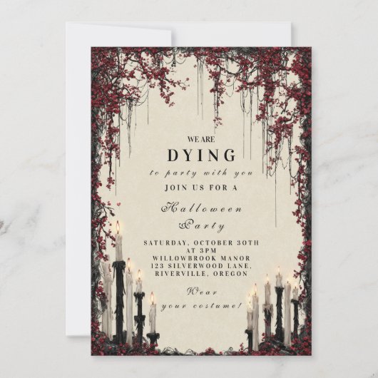 ゴシック様式キャンドルライトハロウィーンソイレ 招待状 (正面)